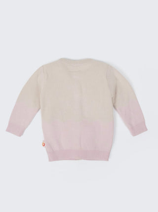 Baby Knit Cardigan – Cream & Pink - Kidulan