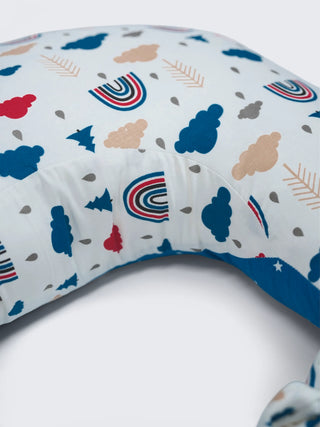 Baby Feeding Pillow - Blue & White - Kidulan