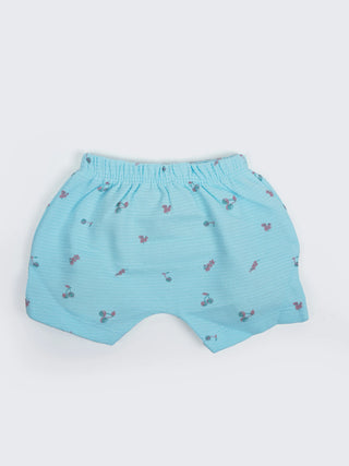 Baby Sleeveless Jabla & Shorts Set - Blue - Kidulan