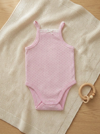 Baby Girls Pink Pointelle Bodysuit - Kidulan