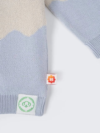 Baby Knit Cardigan – Cream & Blue - Kidulan