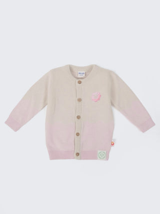 Baby Knit Cardigan – Cream & Pink - Kidulan
