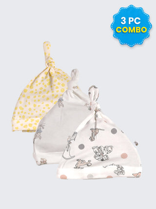 3 Pc Combo Baby & Kids Knot Caps 0-3 Months