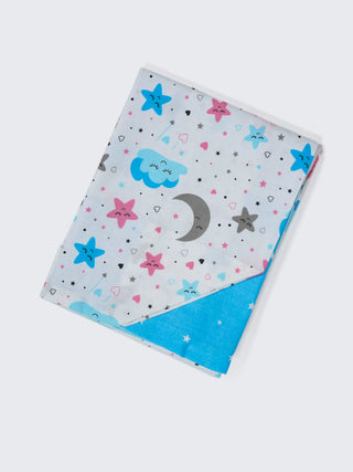 Twill Baby Cradle Safeguard Set - Star, Moon & Cloud Print - Kidulan