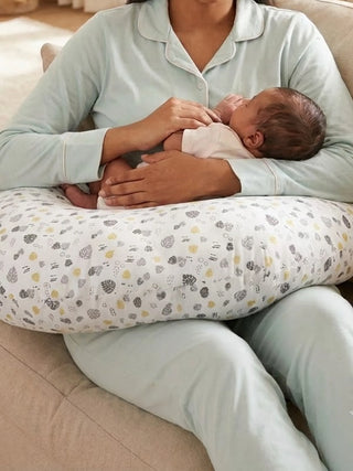 Baby Feeding Pillow - Grey & White - Kidulan