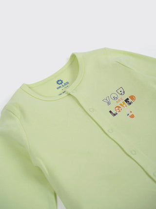 Unisex Baby Solid Sleepsuit Light Green - Kidulan