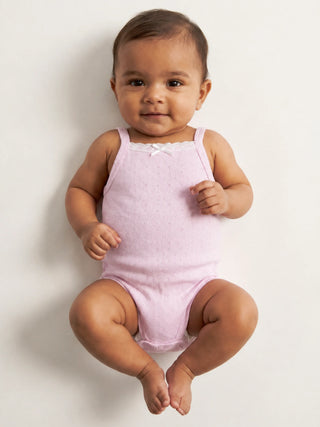 Baby Girls Pink Pointelle Bodysuit - Kidulan