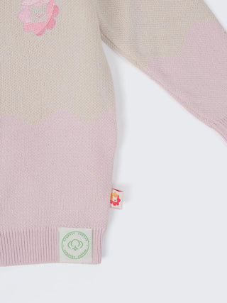 Baby Knit Cardigan – Cream & Pink - Kidulan