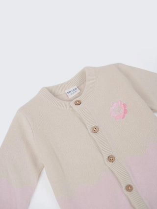 Baby Knit Cardigan – Cream & Pink - Kidulan