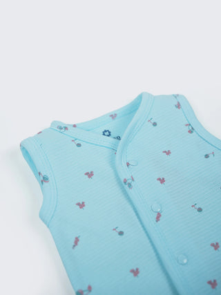 Baby Sleeveless Jabla & Shorts Set - Blue - Kidulan