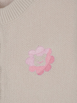 Baby Knit Cardigan – Cream & Pink - Kidulan