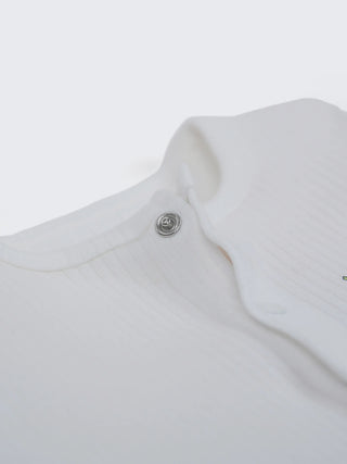 Unisex Solid White Baby Sleepsuit - 0-3 Months - Kidulan
