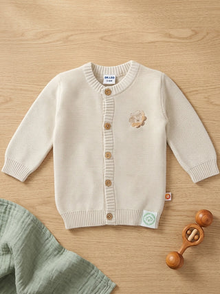 Baby Organic Cotton Knit Cardigan – Cream - Kidulan