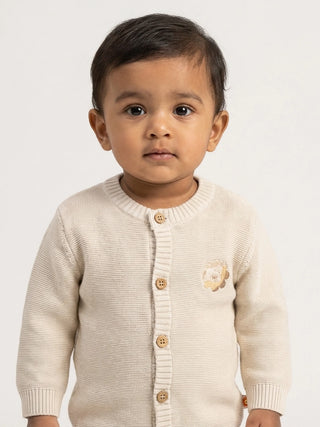 Baby Organic Cotton Knit Cardigan – Cream - Kidulan