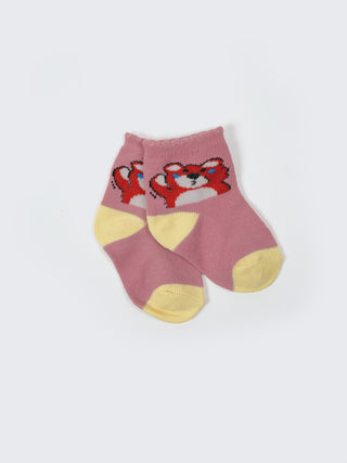 Ankle Socks Fox & Striped Design -2 Pair Pack - Kidulan