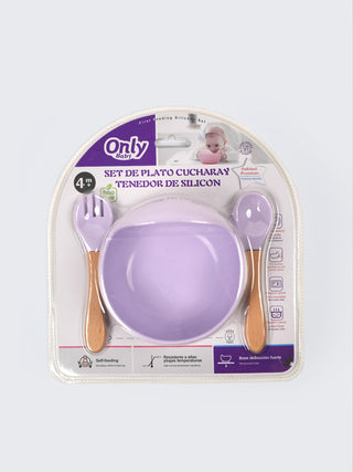 Silicone Suction Bowl Feeding Set with Spoon & Fork - Kidulan