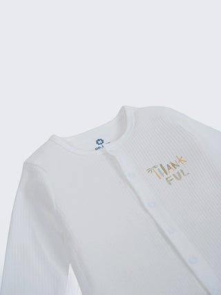 Unisex Baby Solid Sleepsuit White - Kidulan