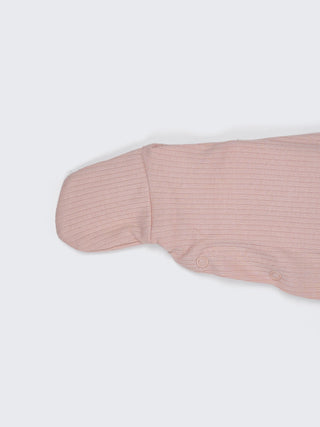 Unisex Baby Hooded Sleepsuit - Light Pink - Kidulan