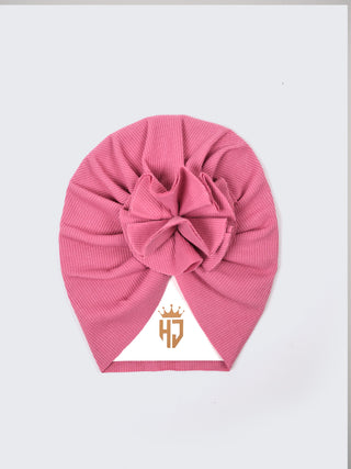 Baby Girls Turban Headwrap - Maroon & Pink - Kidulan