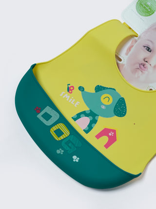 Silicone Waterproof Baby Feeding Bib -Dog Print - Kidulan
