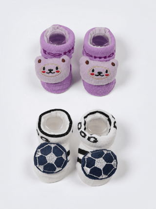 Baby Plush Rattle Socks Football & Bear Design - Kidulan