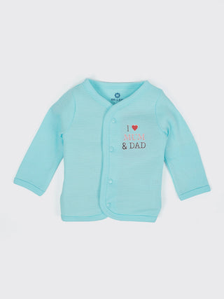 Baby Full Sleeve Jabla & Shorts Set - Blue - Kidulan