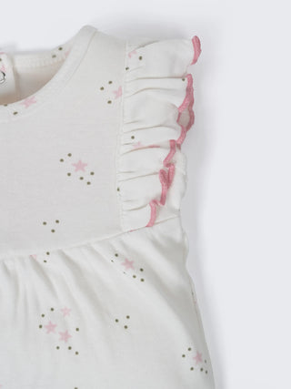 Baby Girls Star Print Ruffle Romper - Kidulan