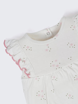 Baby Girls Star Print Ruffle Romper - Kidulan