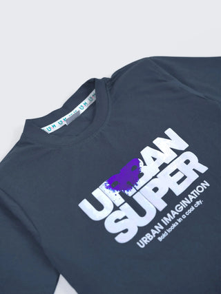 Boys Navy Blue Printed T-Shirt & Shorts Co-ord Set - Kidulan