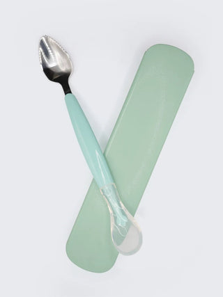 Baby Fruit Feeder Spoon with Protective Cover – Mint Green - Kidulan