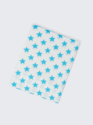 Twill Star Baby Cradle Cloth - Blue With White - Kidulan