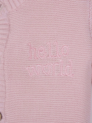 Baby Pink Organic Cotton Knitted Cardigan - Kidulan