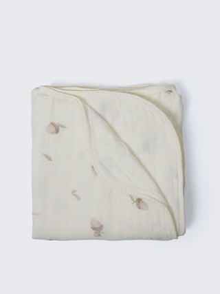 Organic Cotton Baby Muslin Acorn Print Receiving Blanket - Kidulan