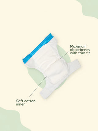Newborn Reusable Cloth Diaper with Pad-Blue - Kidulan