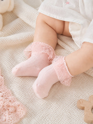 Baby Girls Lace Frill Ankle Socks - Pack of 3 - Kidulan