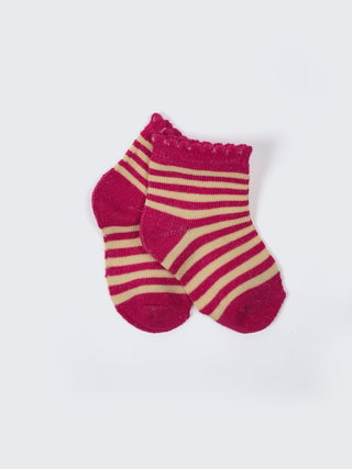 Ankle Socks Fox & Striped Design -2 Pair Pack - Kidulan