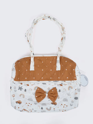 Baby Mother Bag - Orange & White - Kidulan