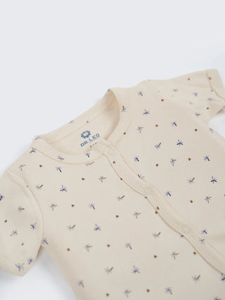 Unisex Printed Baby Jumpsuit - Off White - Kidulan
