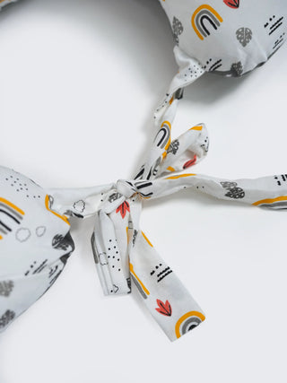 Baby Feeding Pillow - Grey & Mustard - Kidulan