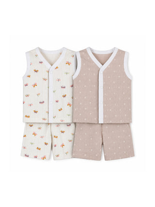 2 Set Combo Baby Sleeveless Jabla & Shorts - 3-6 Months - Kidulan