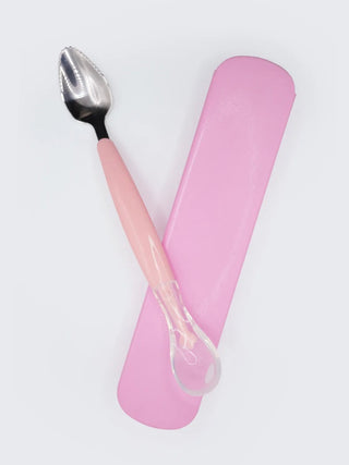 Baby Fruit Feeder Spoon with Protective Cover – Pink - Kidulan