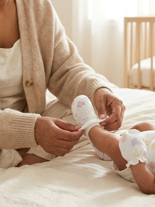 Newborn Cap, Mittens & Booties Set – Essentials Print - Kidulan