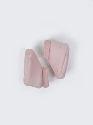 Baby Pink Rainbow Print Cotton Booties - 0-3 Months - Kidulan