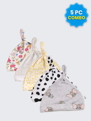 5 Pc Combo Baby & Kids Knot Caps 9-12 Months