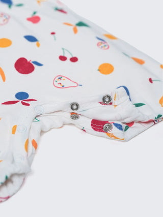 Baby Girls Fruit Print Ruffle Sleeve Romper - Kidulan