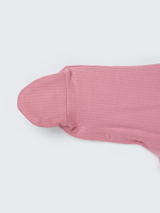 Unisex Solid Baby Sleepsuit - Pink - Kidulan