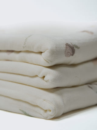 Organic Cotton Baby Muslin Acorn Print Receiving Blanket - Kidulan