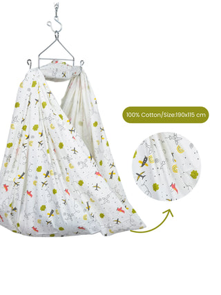 Brenza 5-in-1 Baby Cradle Combo Set - Airplane Print - Kidulan