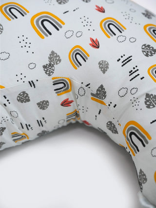Baby Feeding Pillow - Grey & Mustard - Kidulan