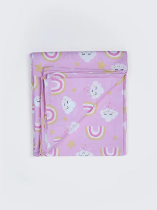 Rainbow & Cloud Pink Baby Cloth Cradle - Thottil/Jhula - Kidulan